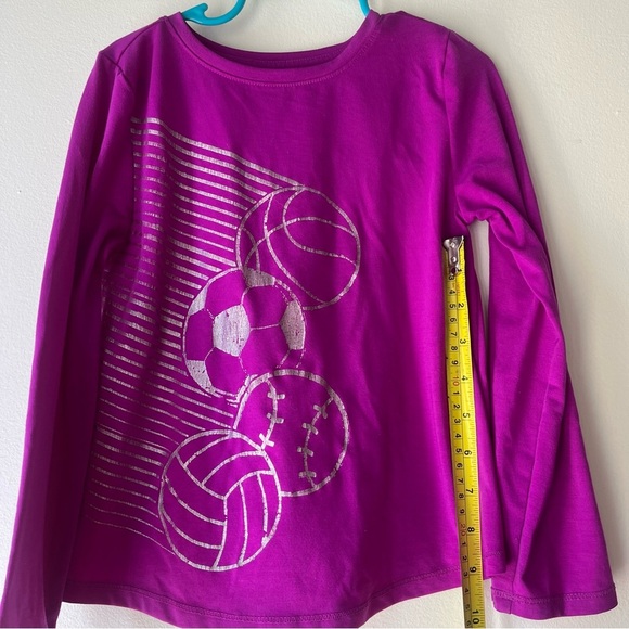 🌼 5/$25 Athletic Works Long Sleeve Sports Graphic Tee Pink Purple Size XS 4-5 - Picture 6 of 8